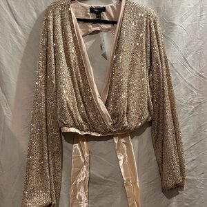Forever 21 Gold Sequin Blouse